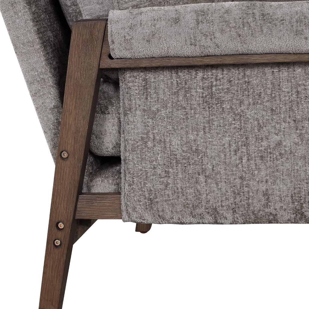 Roundhill Furniture Kelly Mid-Century Modern Accent Armchair, Gray
