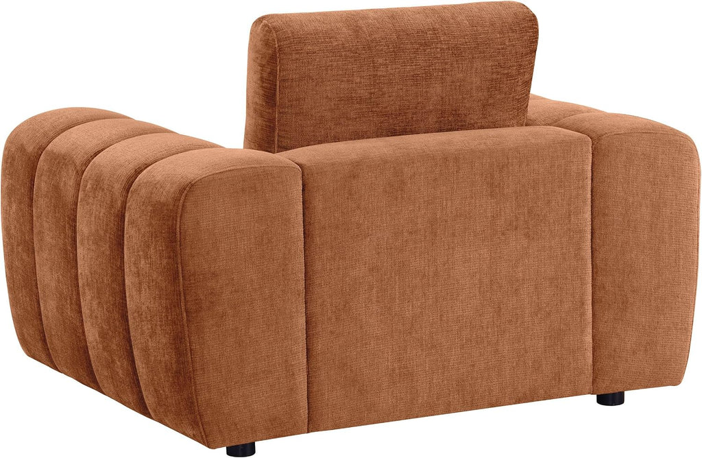 Coaster Home Furnishings - Burnett - Chenille Upholstered Accent Chair with Rounded Arms, Curved Shape, Attached Seat and Reversible Back Cushion - Living Room - Burnt Orange - 504953