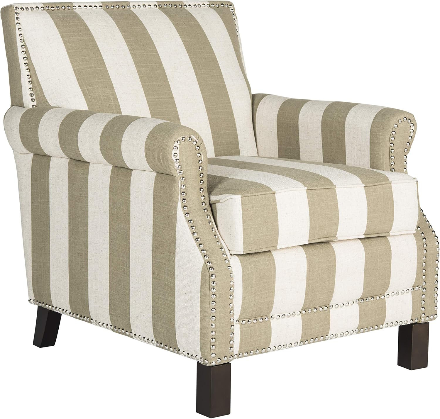 SAFAVIEH Mercer Collection Charles Grey Linen Club Chair