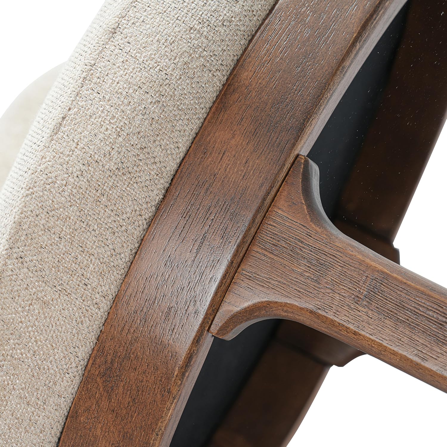 Christopher Knight Home Linhill 26.5' H Bar Stools Set of 4, Indoor Wooden Counter Stools with Round Upholstered Seat, Kitchen Stools, Rubberwood Frame with Footrest for Dining Island, Beige + Walnut