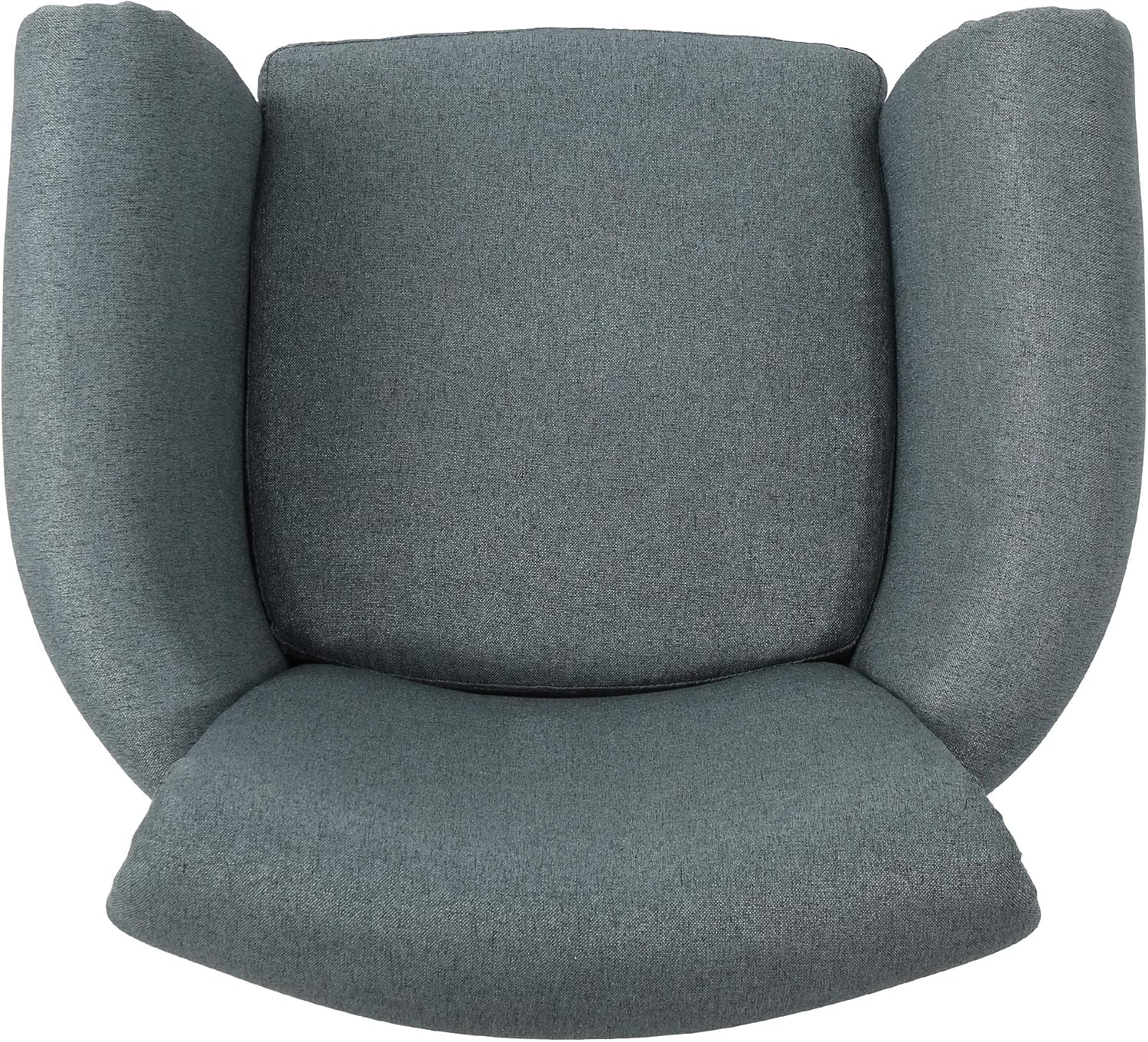 Christopher Knight Home Brice Vintage Scroll Arm Studded Fabric Club Chair, Steel Blue / Dark Brown