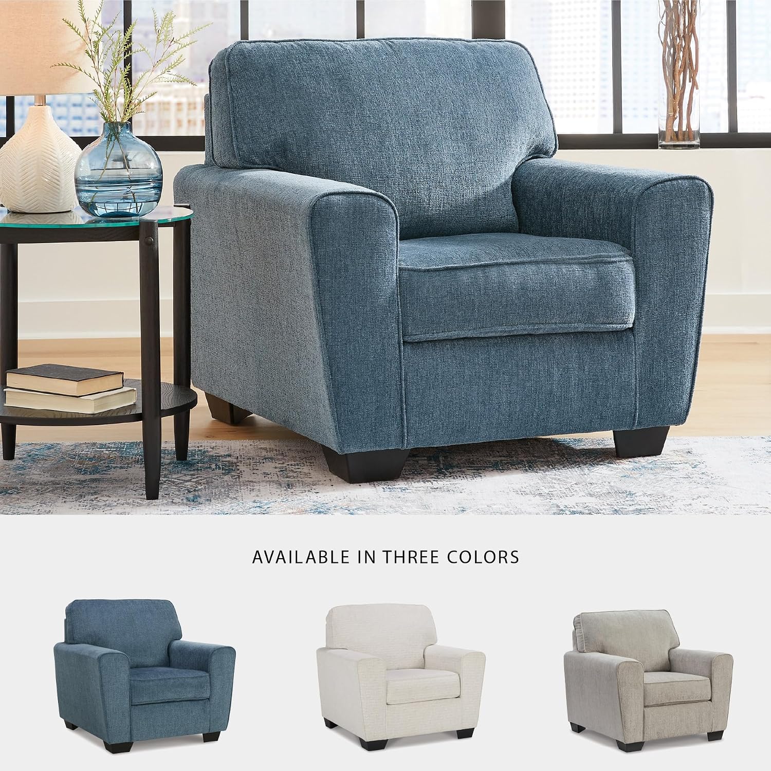 Signature Design by Ashley Cashton Modern Upholstered Chair, Blue