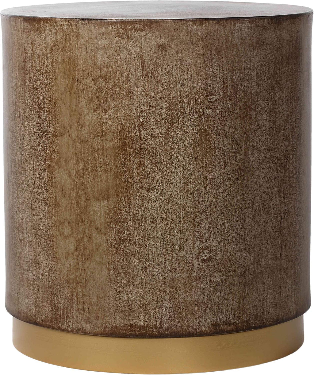Cortesi Home Tunbridge Round Wooden End Table Ottoman