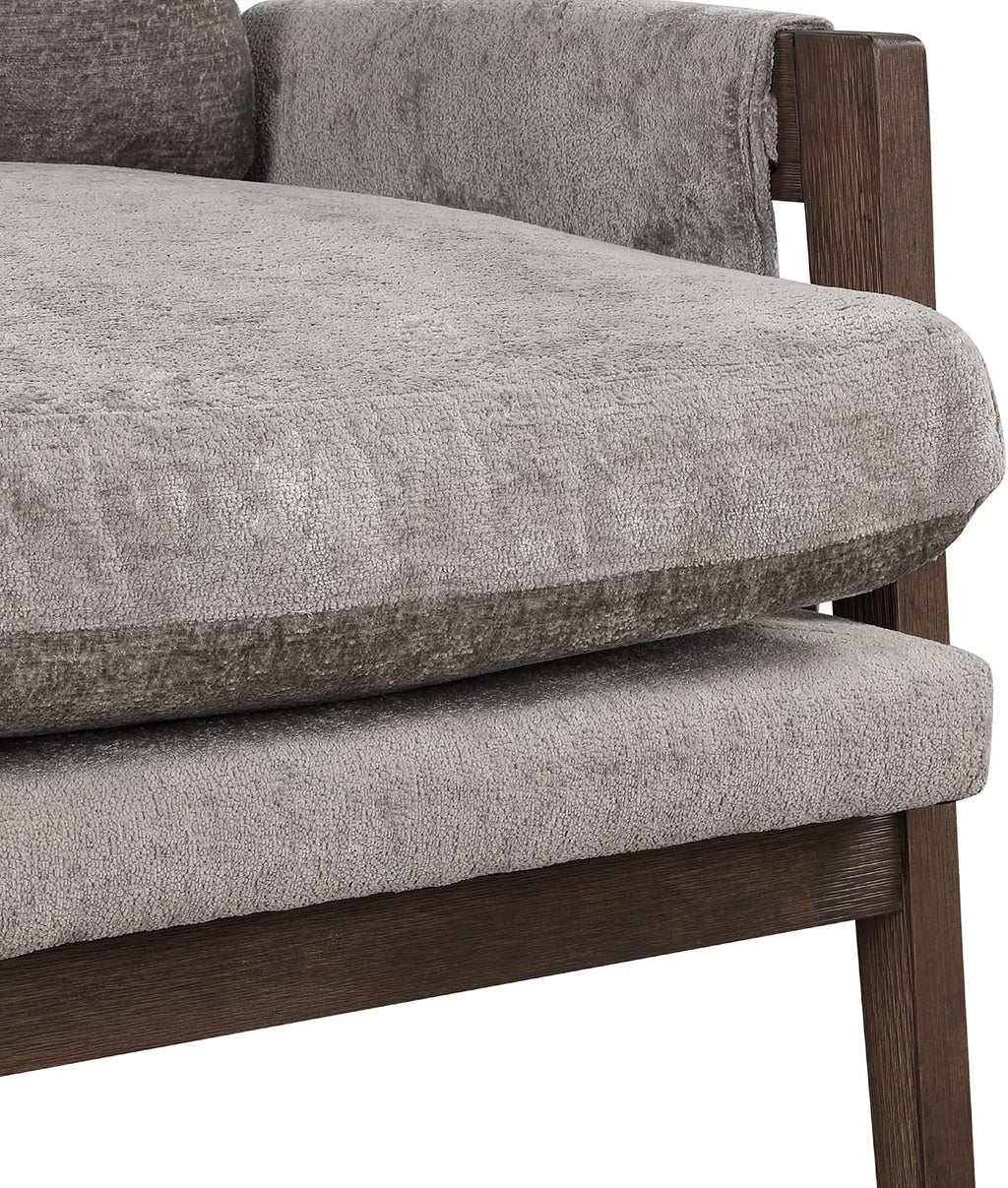Roundhill Furniture Kelly Mid-Century Modern Accent Armchair, Gray