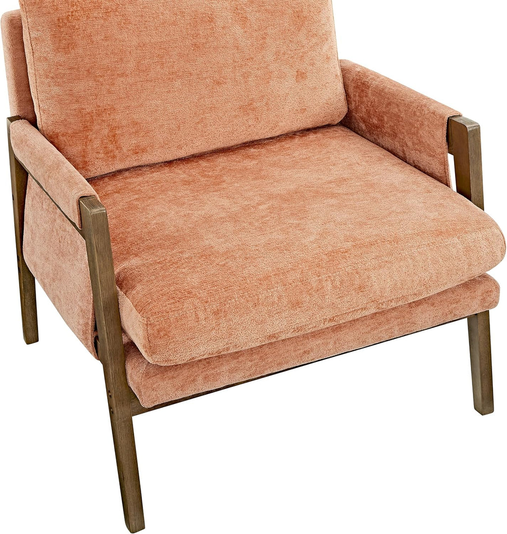 Roundhill Furniture Kelly Mid-Century Modern Accent Armchair, Orange