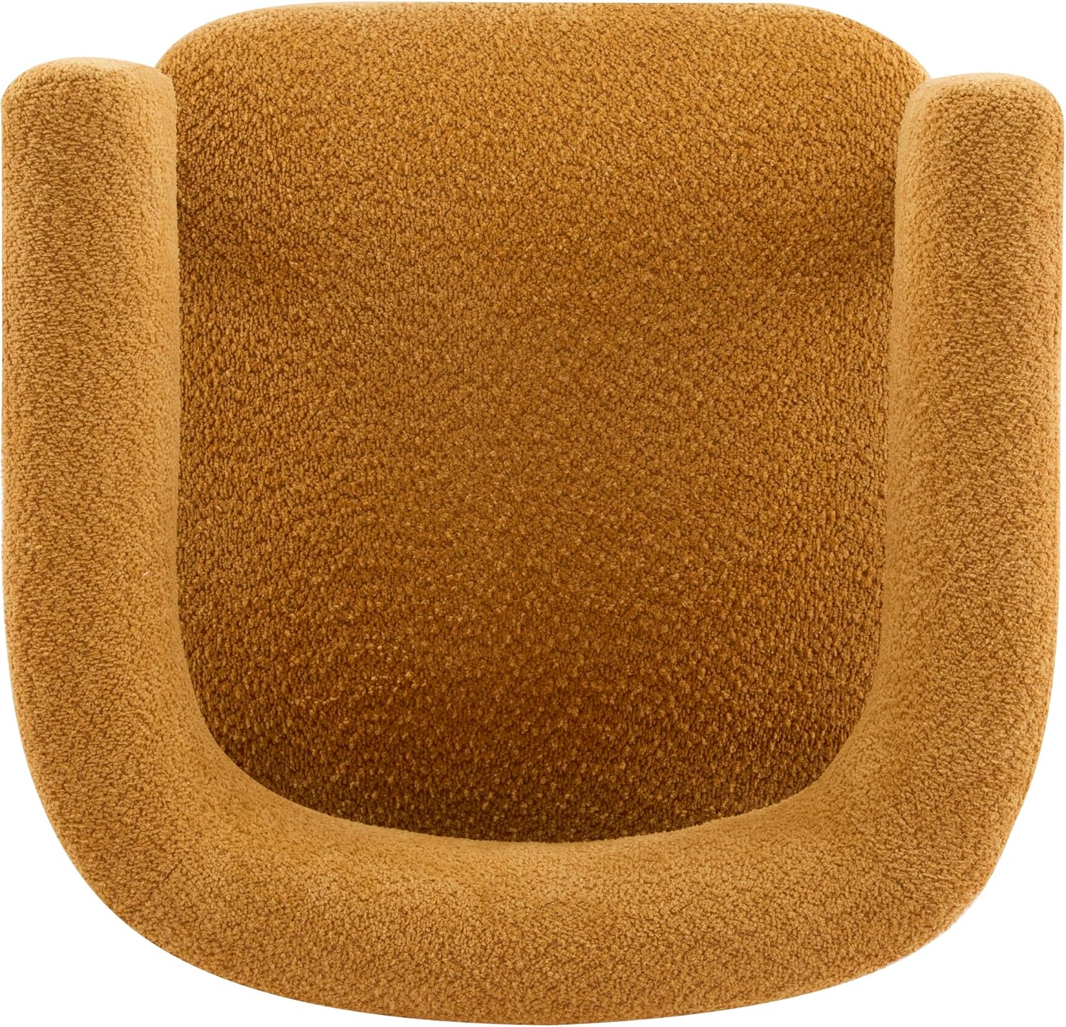 Christopher Knight Home Carly Low Profile Accent Chair, Round Backrest Side Chair, Living Room Armchair with Boucle Fabric Cushion, Comfy Reading Chair for Bedroom, Wooden Single Lounge Sofa, Yellow