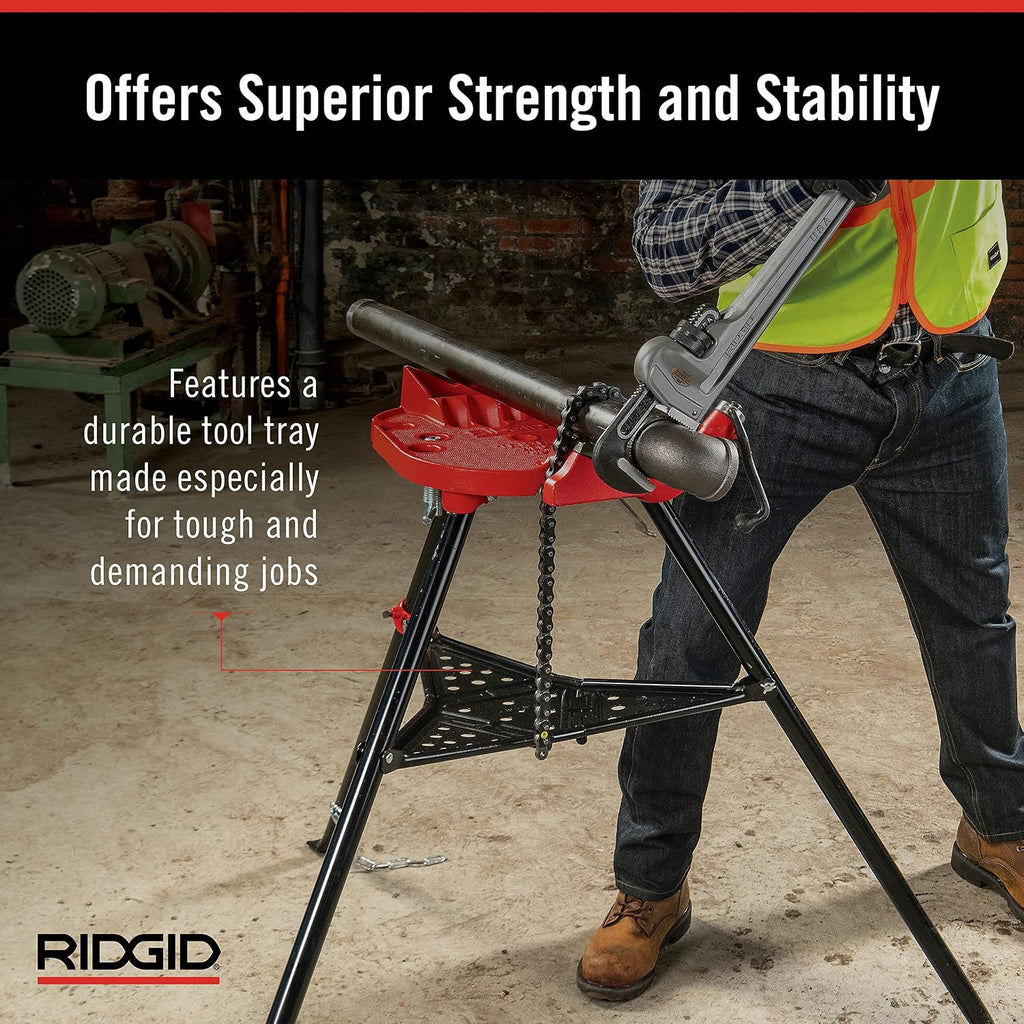 Ridgid 36273 Portable Tristand Chain Vise, Red