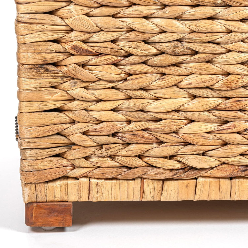 happimess HPM9005A Anada Wicker Weave 30' Storage Trunk, Wooden Frame/Water Hyacinth, Farmhouse, Transitional, Coastal, Rustic for Office, Dorm Room, Living-Room, Bedroom, Dining-Room, Natural