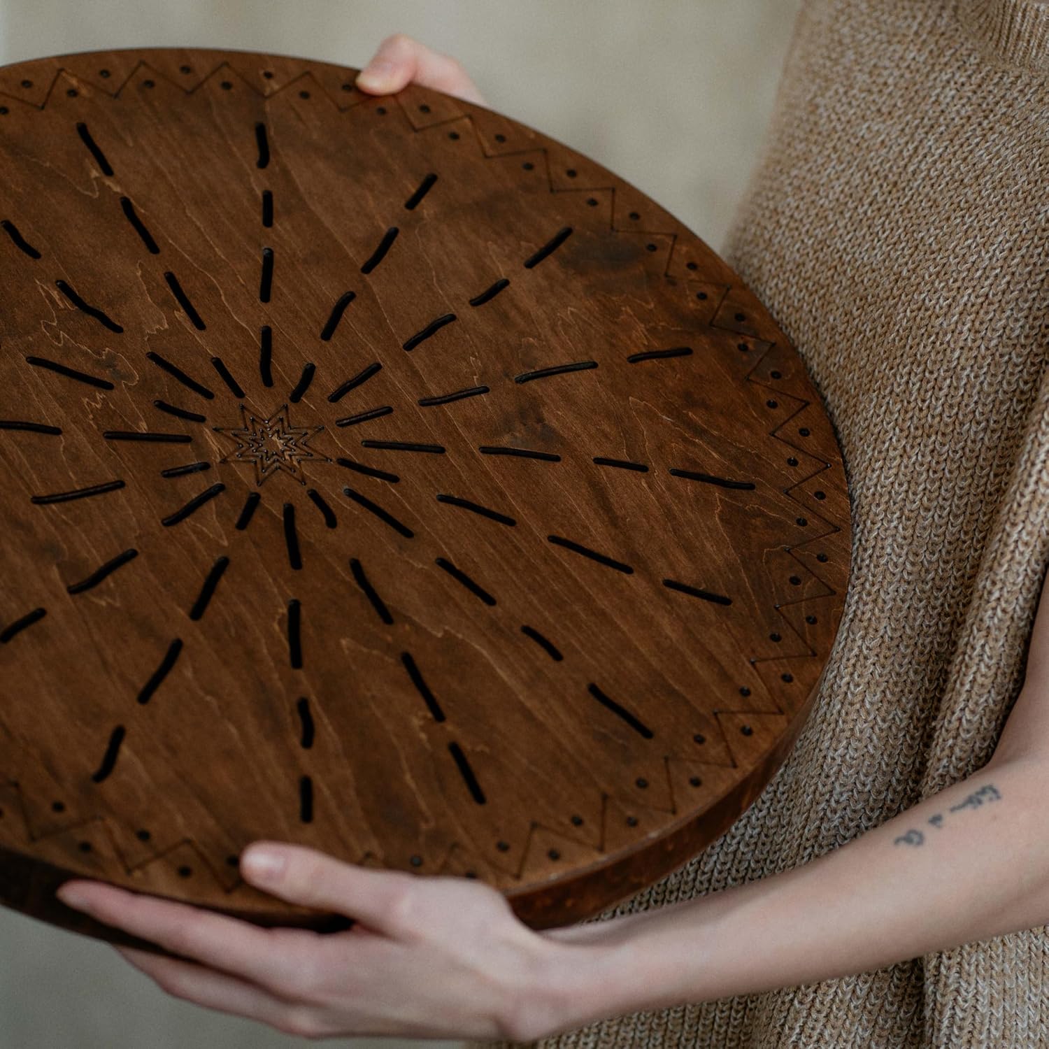 Water-Fall Disc — Wooden Ocean Drum, Geyser, 19.5' (50 cm) | Deep Ocean Waves & Waterfall Sound for Sound Bath, Meditation & Sleep | No Bag