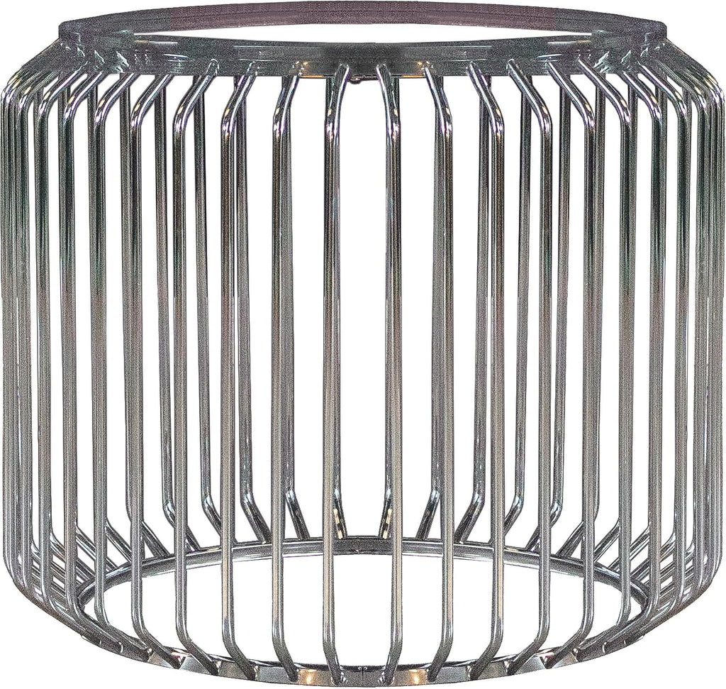 Coaster Home Furnishings - Veena - Metal Round Dining Table Base - Dining Table Base and Cage-Style Design, Pedestal Leg - Contemporary - Dining Room - Chrome - 193430