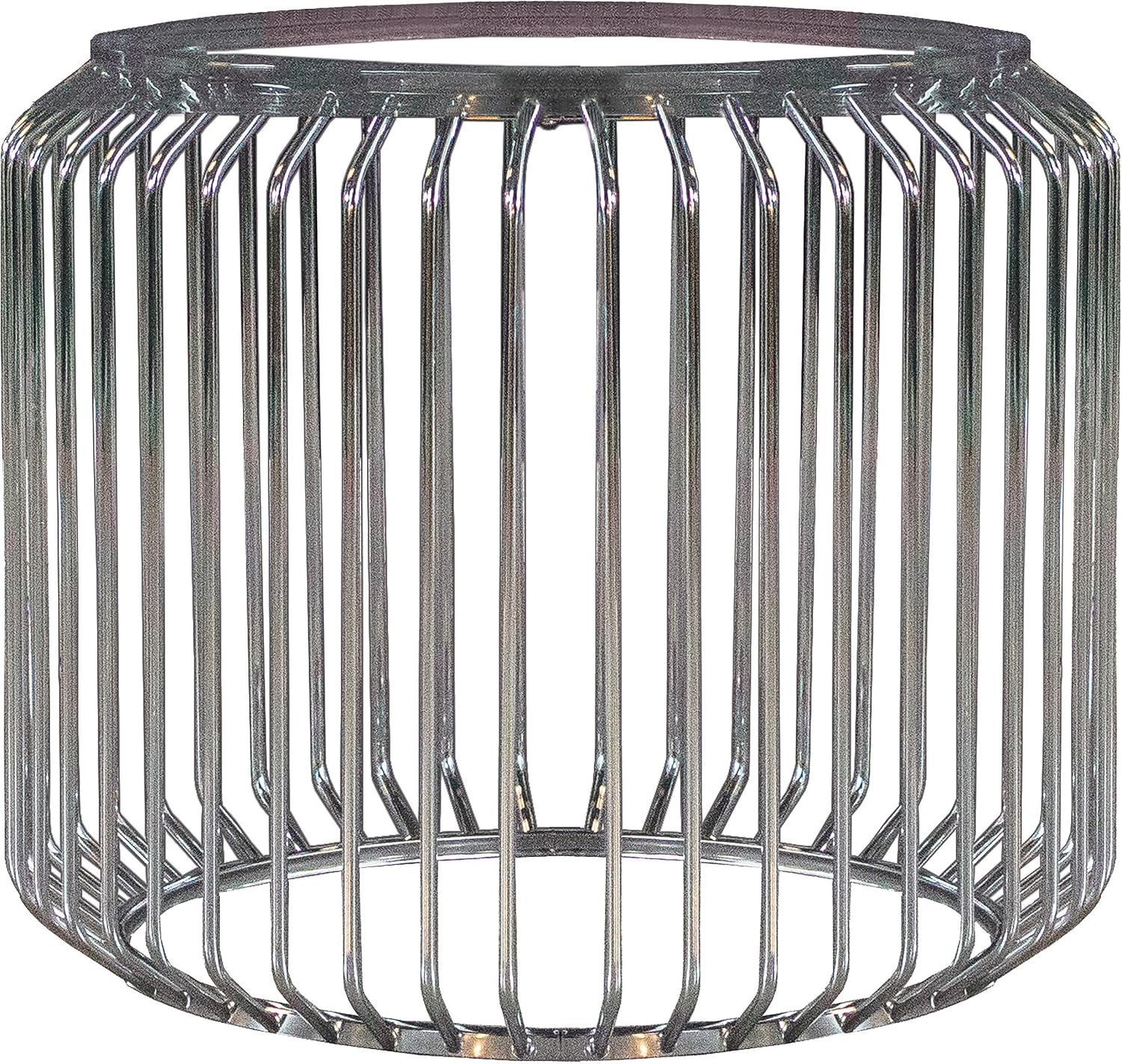 Coaster Home Furnishings - Veena - Metal Round Dining Table Base - Dining Table Base and Cage-Style Design, Pedestal Leg - Contemporary - Dining Room - Chrome - 193430