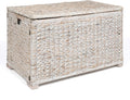 happimess HPM9005C Anada 30' Handwoven Wicker Weave Storage Trunk, White Wash, Collapsible for flat storage, for Office, Dorm Room, Entryway, Bedroom, Dining Room