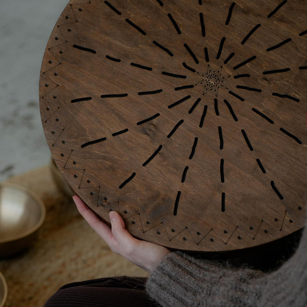 Water-Fall Disc — Wooden Ocean Drum, Geyser, 19.5' (50 cm) | Deep Ocean Waves & Waterfall Sound for Sound Bath, Meditation & Sleep | No Bag