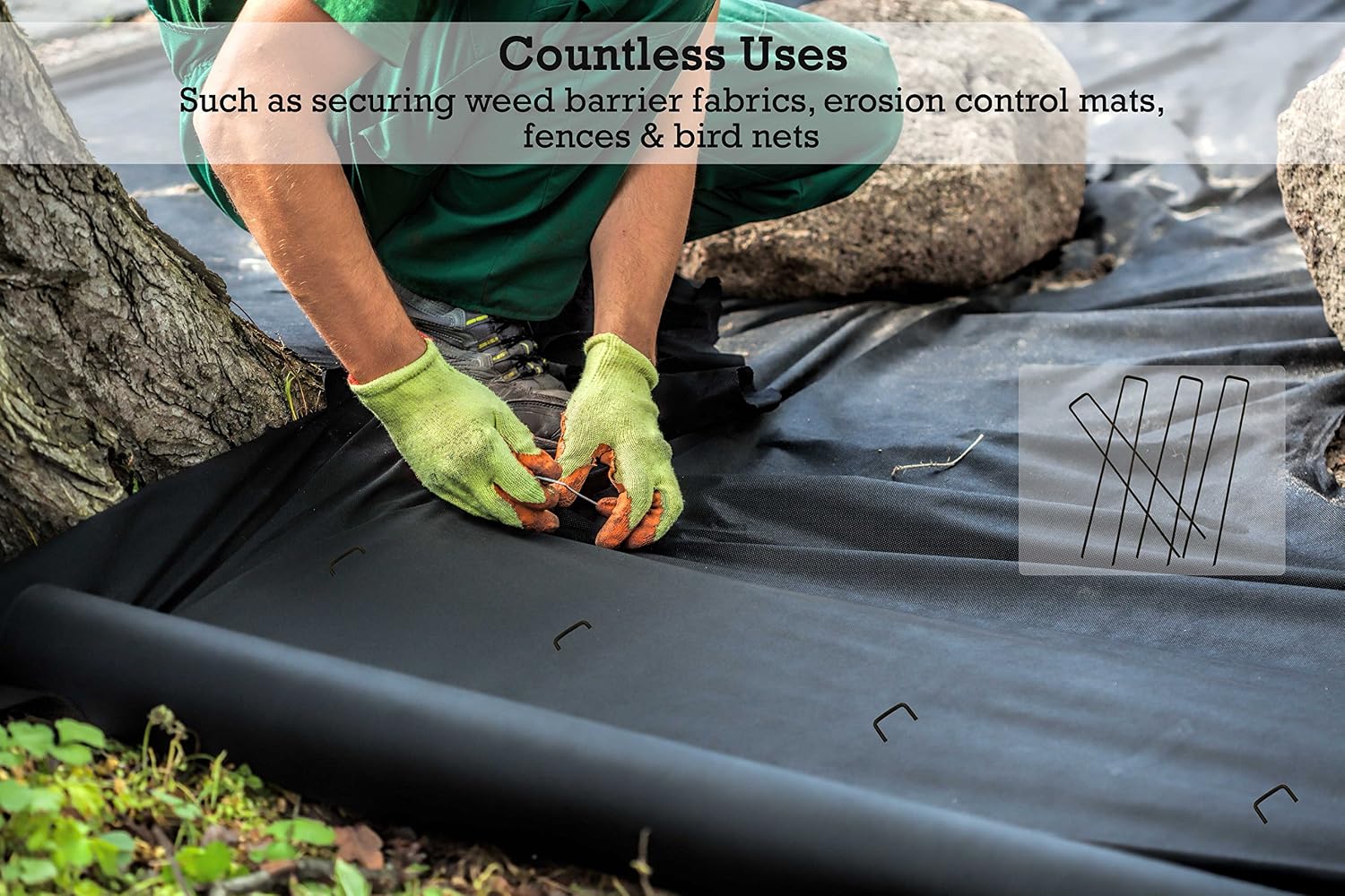 Sandbaggy Landscape Staples 9 Inch Extra Long (11 Gauge) ~ Fabric Pins Garden Lawn Heavy Duty - Fence Anchors - Great for Soft Sandy Soil - Trusted by Farmers & Contractors Across USA (10,000 Staples)