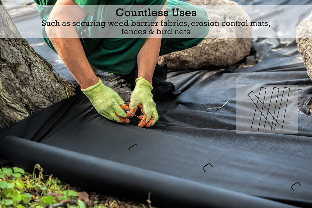 Sandbaggy Landscape Staples 9 Inch Extra Long ~ Fabric Pins Garden Lawn Heavy Duty - Fence Anchors - Great for Soft Sandy Soil - Trusted by Farmers & Contractors Across USA (5,000 Staples)