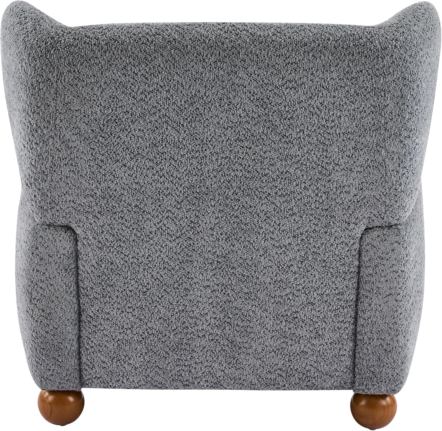Christopher Knight Home Aiden Boucle Wingback Accent Chair, Fabric Upholstered Club Chair with Wooden Frame, Comfy Reading Chair for Living Room/Bedroom, Dusty Blue+Walnut