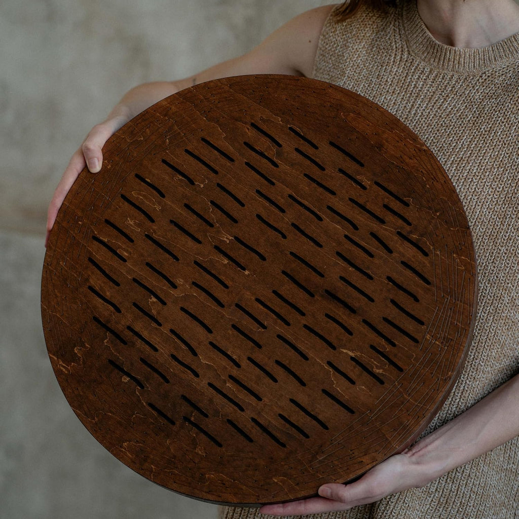 Water-Fall Disc — Wooden Ocean Drum, Storm, 19.5' (50 cm) | Deep Ocean Waves & Waterfall Sound for Sound Bath, Meditation & Sleep | With Protective Bag