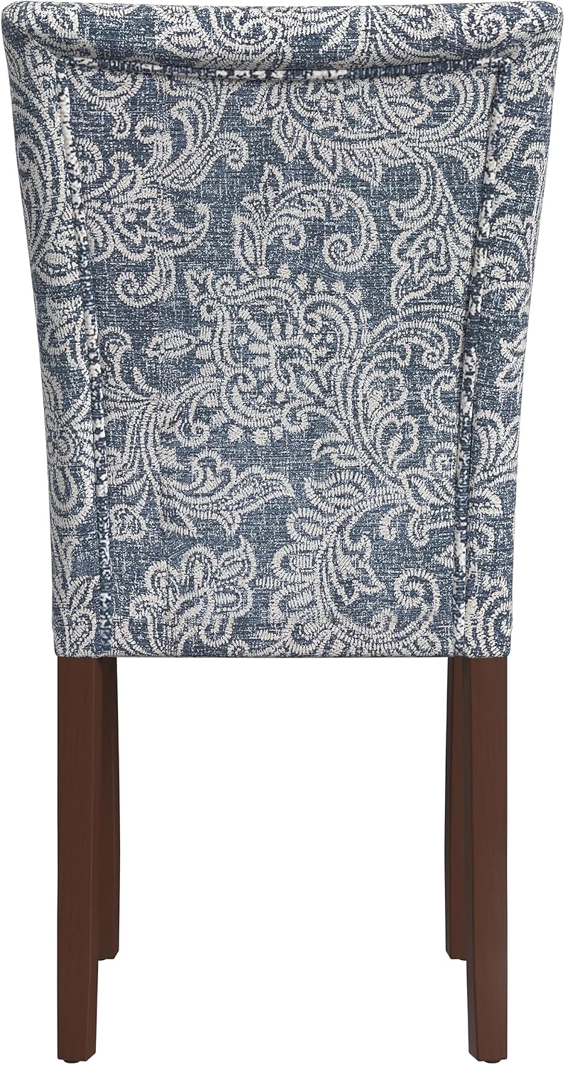 HomePop Classic Parsons Dining Chair -Denim Jacobean Print (Set of 2)
