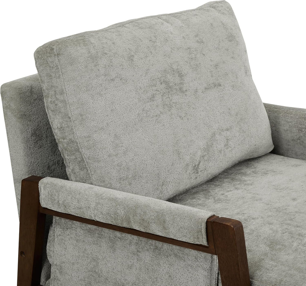 Roundhill Furniture Kelly Mid-Century Modern Accent Armchair, Gray
