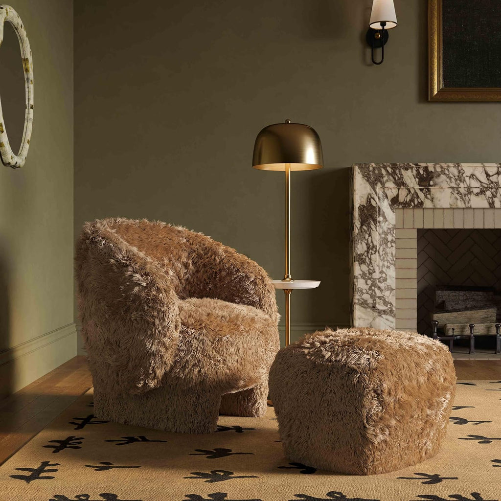 Tov Furniture Kiki Dark Taupe Vegan Shearling Accent Chair