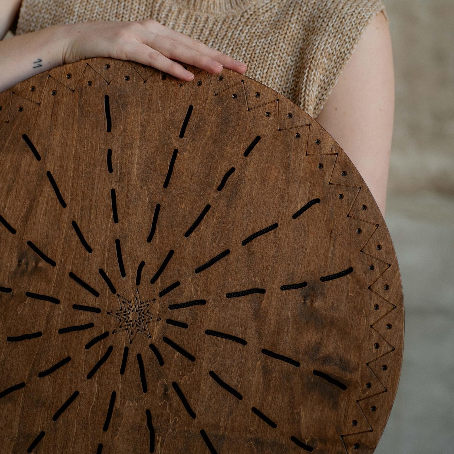 Water-Fall Disc — Wooden Ocean Drum, Geyser, 19.5' (50 cm) | Deep Ocean Waves & Waterfall Sound for Sound Bath, Meditation & Sleep | With Protective Bag
