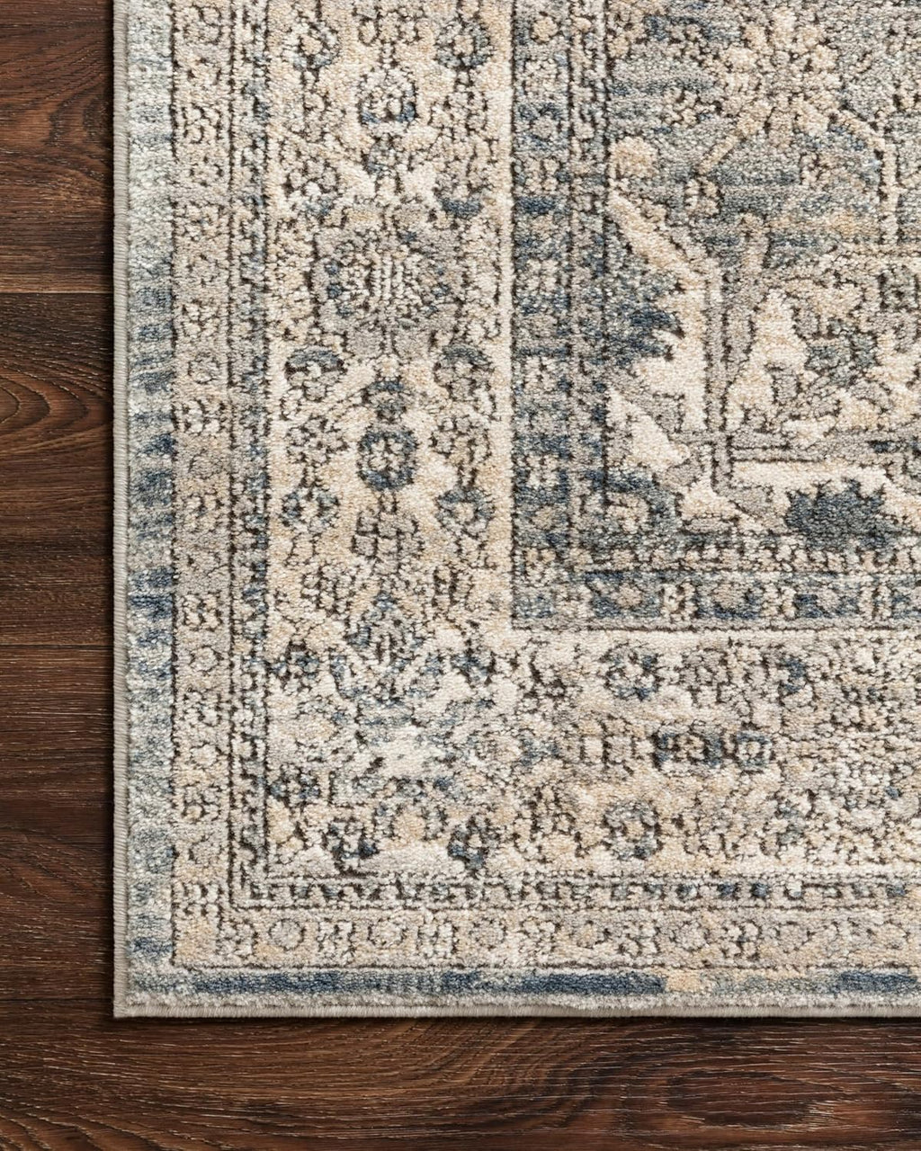 Loloi II Teagan Collection TEA-04 Sky/Natural 7'-11' x 10'-6', .25' Thick, Area Rug, Soft, Durable, Neutral, Woven, Low Pile, Non-Shedding, Easy Clean, Living Room Rug