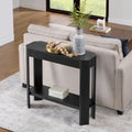 Alaterre Furniture Fluted Solid Wood Console Table - 36 Inch Modern Entryway Table with Storage Shelf - Easy Assembly Living Room Furniture for Behind the Couch, Entryway, or Hallway (Black)