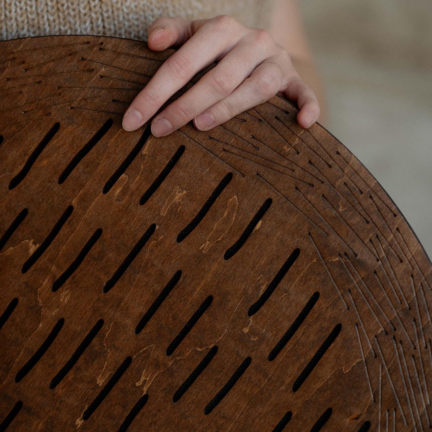 Water-Fall Disc — Wooden Ocean Drum, Storm, 19.5' (50 cm) | Deep Ocean Waves & Waterfall Sound for Sound Bath, Meditation & Sleep | With Protective Bag