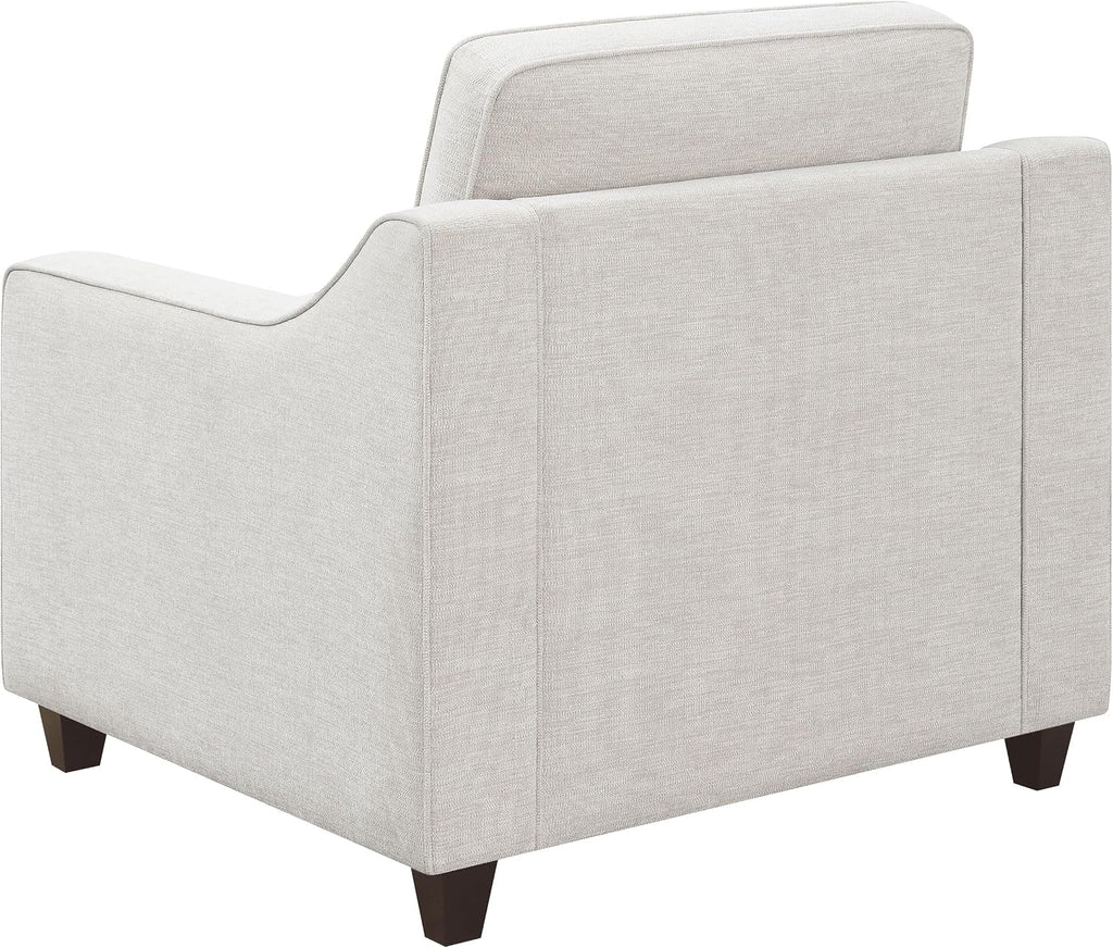 Coaster Home Furnishings - Christine - Upholstered Sloped Track Arm Accent Chair with Padded Seat and Back, Wood Frame, Reversible Cushion and Tapered Wood Legs - Living Room - Beige - 552063