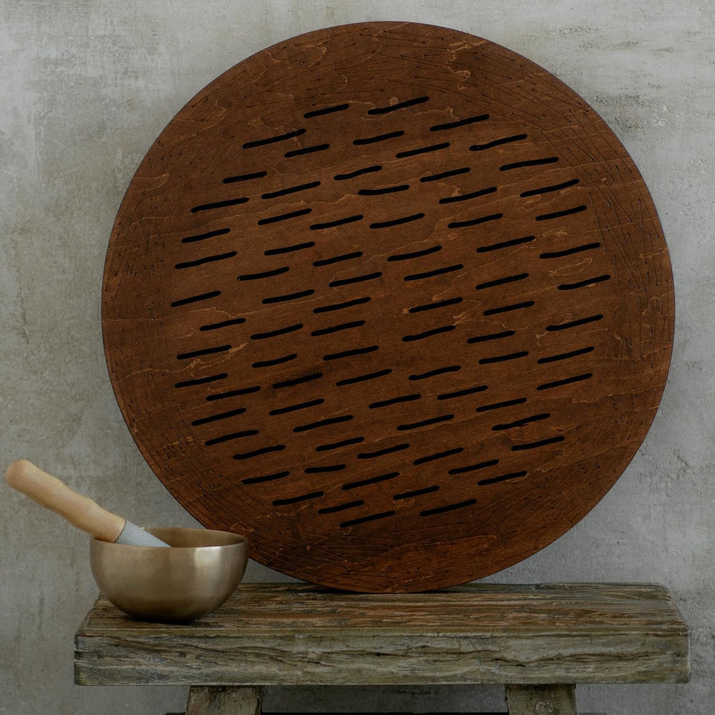 Water-Fall Disc — Wooden Ocean Drum, Storm, 19.5' (50 cm) | Deep Ocean Waves & Waterfall Sound for Sound Bath, Meditation & Sleep | With Protective Bag