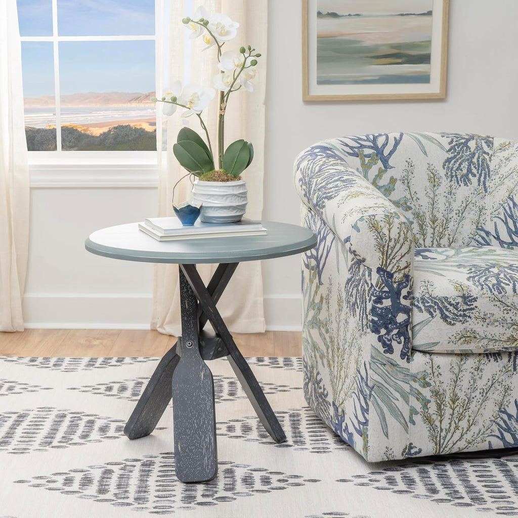 Powell Oakley Blue & Grey Oar Accent Table