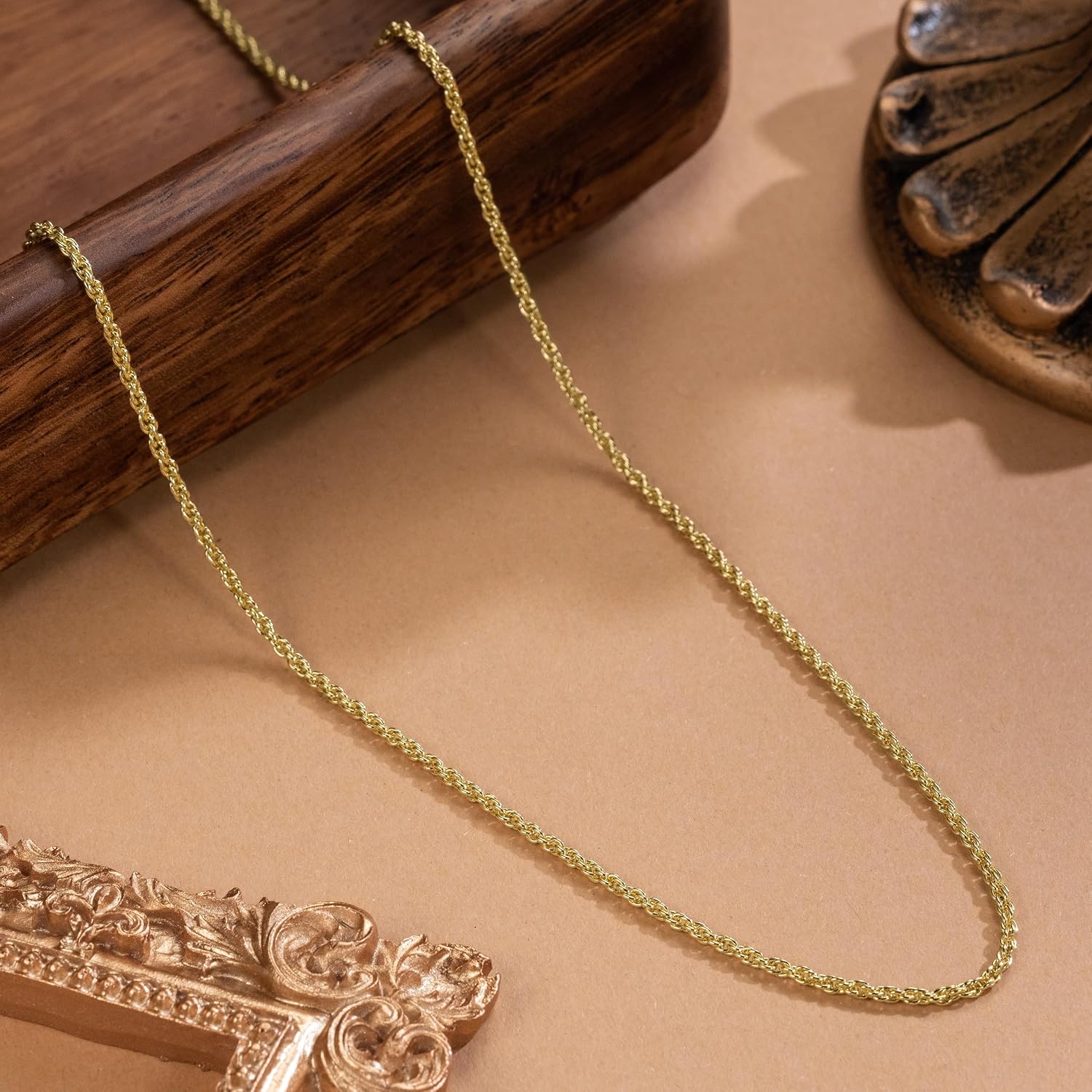 14K Gold Necklaces for Women 14K Gold Chain for Women Chain Necklace for Men Timeless yet Classic Rope Chains Design Chains for Womens Necklace 16/18/20/22/24/26in
