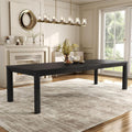 Furniture of America Dannen Modern Solid Wood 118-inch Extendable Dining Table with Leaf, Seats up to 10, Easy Assembly for Home, Kitchen, Living Room, Weathered Black