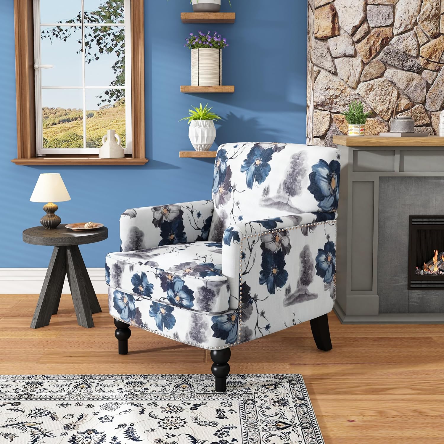 Christopher Knight Home Boaz Fabric Club Chair - Floral Print