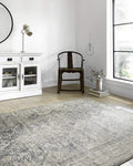 Loloi II Teagan Collection TEA-04 Sky/Natural 7'-11' x 10'-6', .25' Thick, Area Rug, Soft, Durable, Neutral, Woven, Low Pile, Non-Shedding, Easy Clean, Living Room Rug
