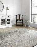 Loloi II Teagan Collection TEA-04 Sky/Natural 9'-9' x 13'-6', .25' Thick, Area Rug, Soft, Durable, Neutral, Woven, Low Pile, Non-Shedding, Easy Clean, Living Room Rug