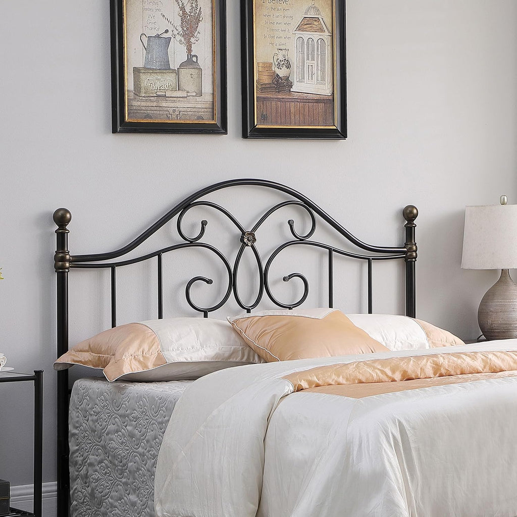 Coaster Home Furnishings Bailey Traditional 48-inch Metal Open Frame Headboard for Bedroom Convertible Queen or Full Size Black 300182QF