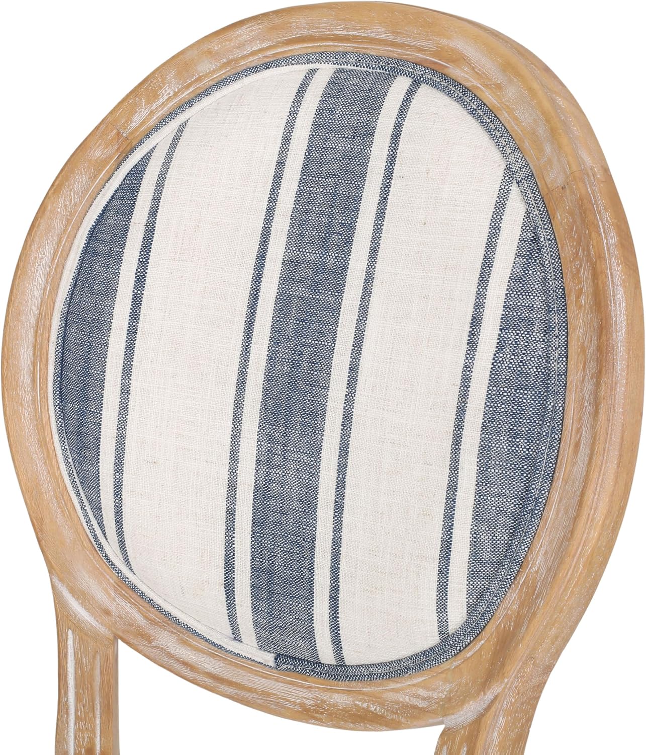 Christopher Knight Home Phinnaeus Dining Chair Set, Set of 2, Rubberwood, Dark Blue Line + Natural
