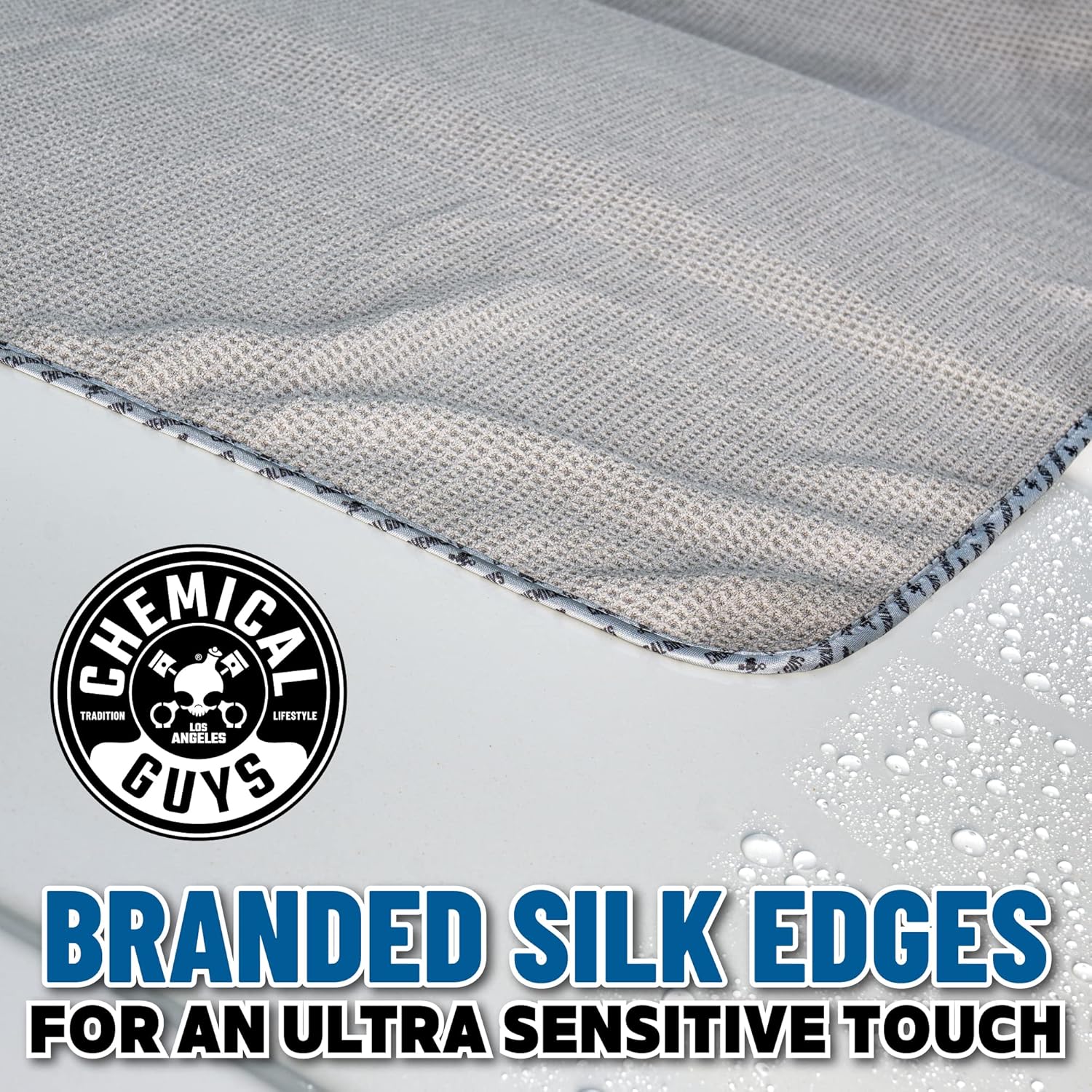 Chemical Guys Waffle Weave Gray Matter Microfiber Drying Towel - 25' x 36',Premium Blend Microfiber Towel with Soft-Banded Edging for Scratch-Free Car Drying,Ultra Absorbent,(Pack of 12)