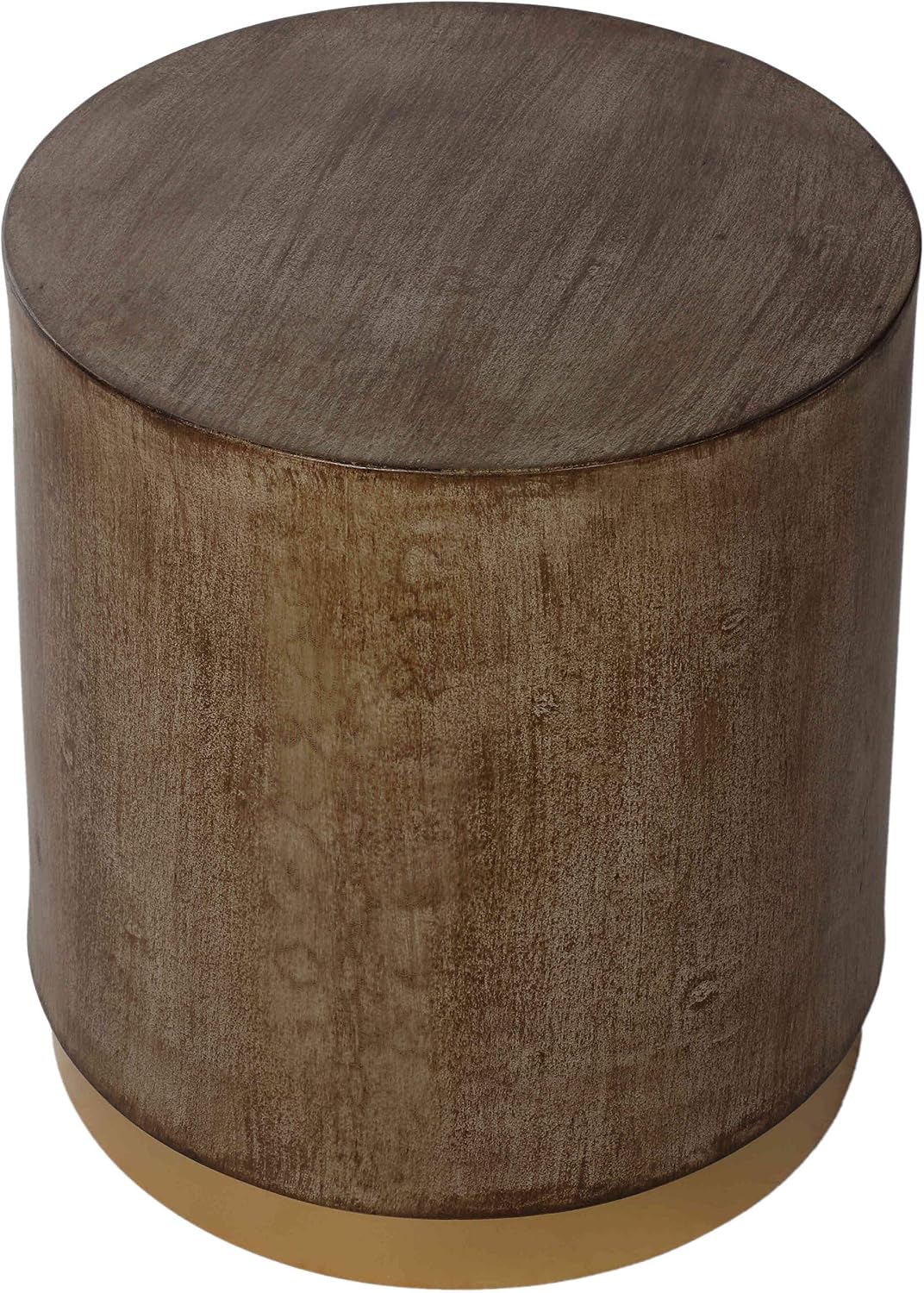 Cortesi Home Tunbridge Round Wooden End Table Ottoman