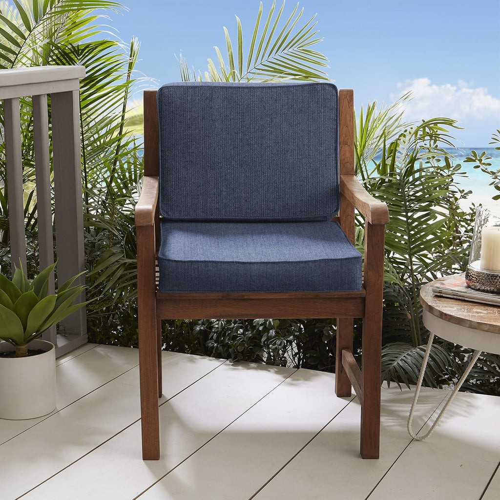 Sorra Home Sunbrella Deep Seating Cushion Set - Outdoor Chair Pad & Back Pillow, Water & Fade Resistant for Patio Furniture with Plush Foam - Spectrum Indigo (23.5' x 23' x 5')
