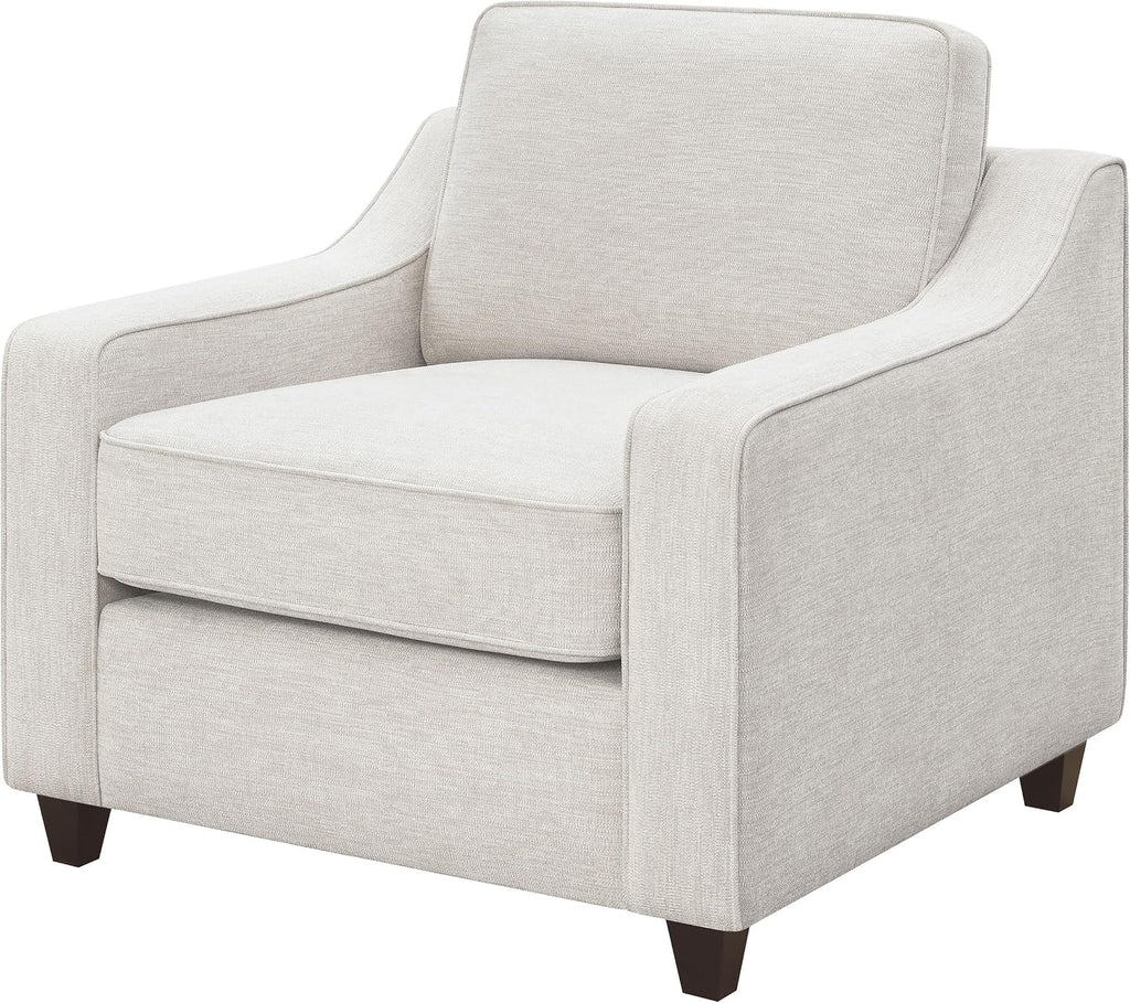 Coaster Home Furnishings - Christine - Upholstered Sloped Track Arm Accent Chair with Padded Seat and Back, Wood Frame, Reversible Cushion and Tapered Wood Legs - Living Room - Beige - 552063