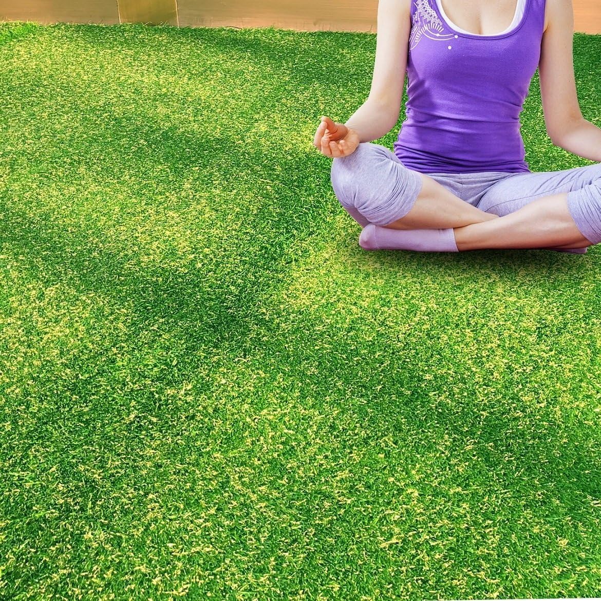 Petgrow Realistic Artificial Grass Rug - Indoor Outdoor Garden Lawn Landscape Synthetic Turf Mat - Thick Fake Grass Rug -13FT X 40FT(520 Square FT)