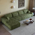 135' Oversized Compressed Sectional Sofa - 33D High-Density Foam Cloud Couch with Deep Seat - Minimalist 3-Piece Corduroy Upholstered Boneless Modular Lounge Couch