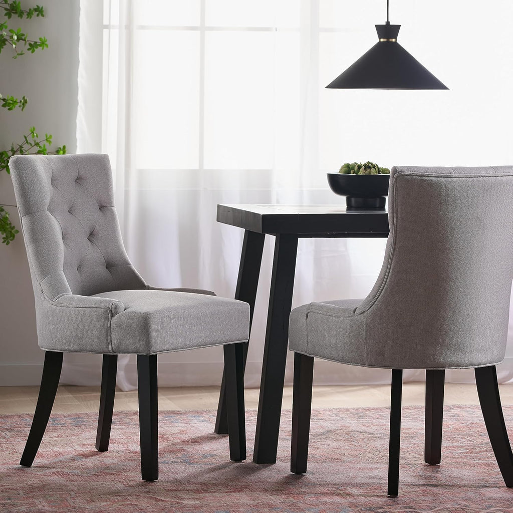 Christopher Knight Home Hayden Fabric Dining Chairs, 2-Pcs Set,Polyester, Light Grey