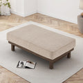 Christopher Knight Home Hillman Boucle Fabric Ottoman with Wood Frame,Rectangular Footrest Bench,Non Storage Ottoman Bench for Living Room Bedroom Entryway Home Decor,Light Brown