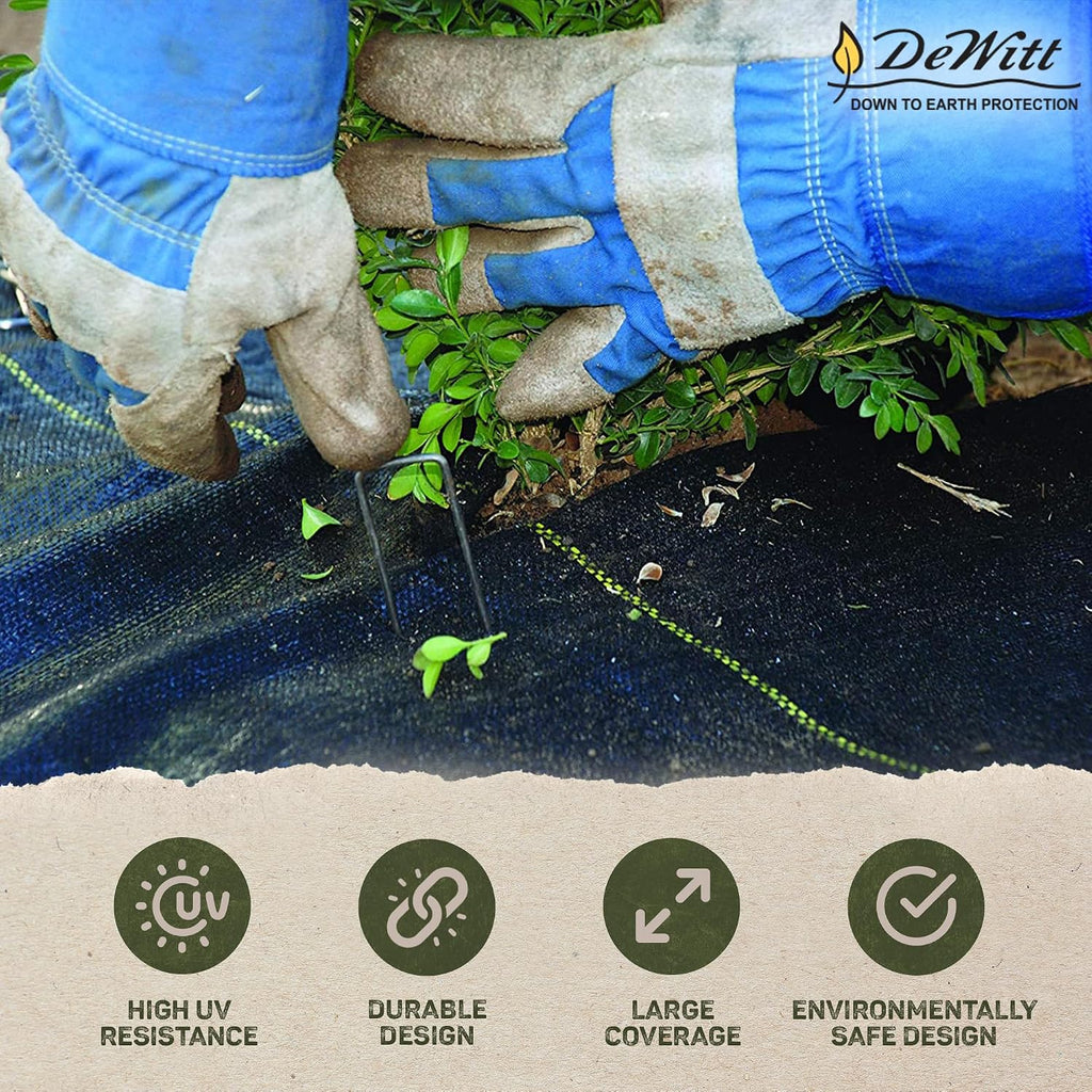 Dewitt 4-Pack Pro-5 Weed Barrier Fabric 5 oz, 3 x 250 Feet – Heavy-Duty Woven Landscape Ground Cover Mat for Raised Garden Bed, Greenhouse Gardening, Outdoor Landscaping, and Commercial Planting