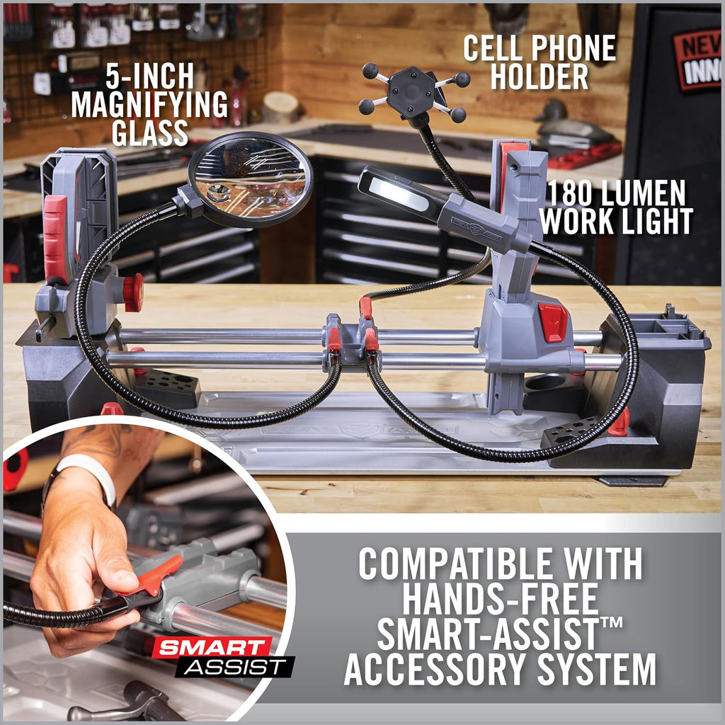 Real Avid Master Gun Workstation Up to 18.3' of Travel One-Hand Quick Adjustable Clamping, Non-Marring Form-Fitting Yokes Vise Ideal for Gun Cleaning & Maintenance w/Leveling Knob for Scope Mount
