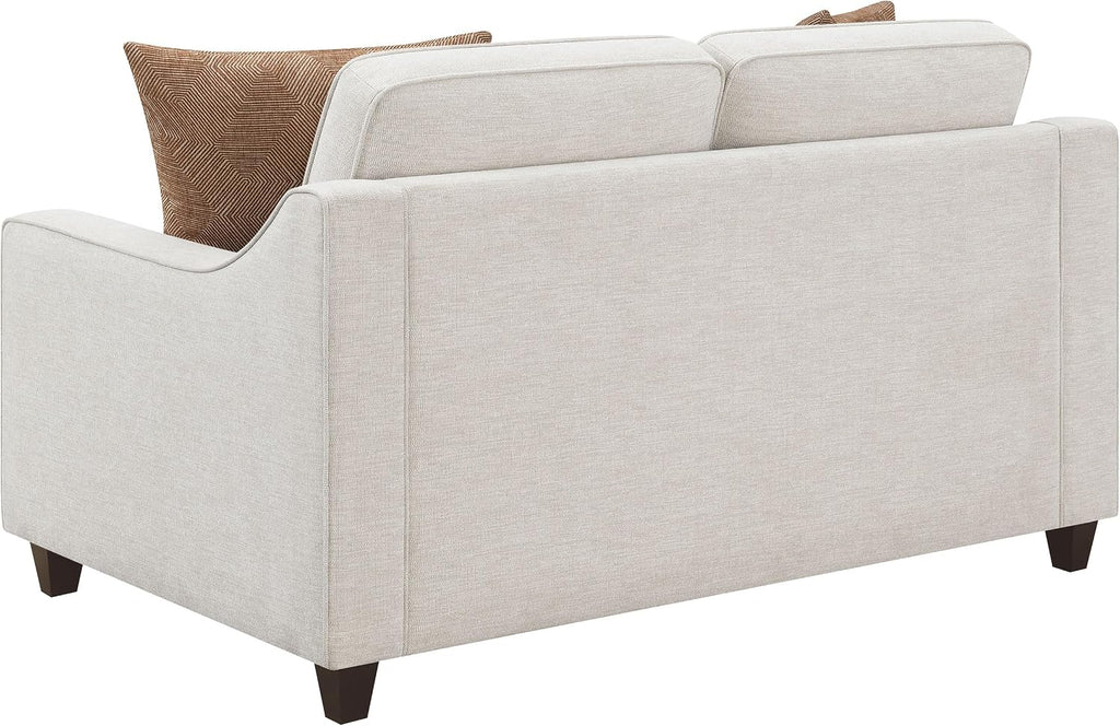 Coaster Home Furnishings - Christine - 2-Piece Woven Chenille Upholstered Sofa and Loveseat Set with Sloped Arms - Transitional - Living Room - Beige - 552061-S2