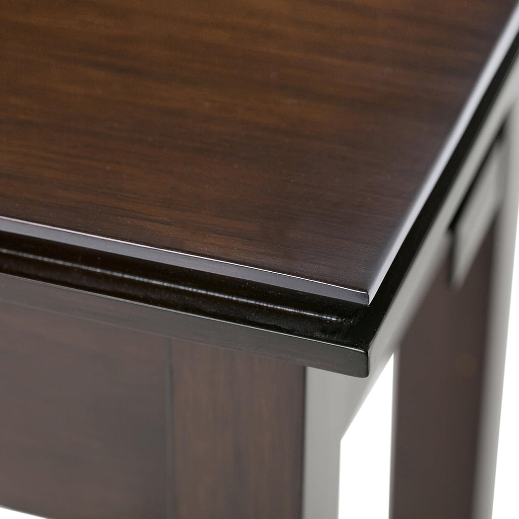 SIMPLIHOME Artisan Narrow Side Table - 14 inch Wide Solid Wood Rectangular End Table with Drawer in Russet Brown, Transitional Nightstand or Lamp Stand for Living Room or Bedroom with Tapered Legs